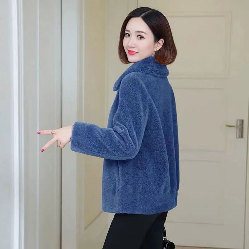 2025 Women's Clothing Thickened Lamb Wool Faux Fur Coat  Winter New 1205