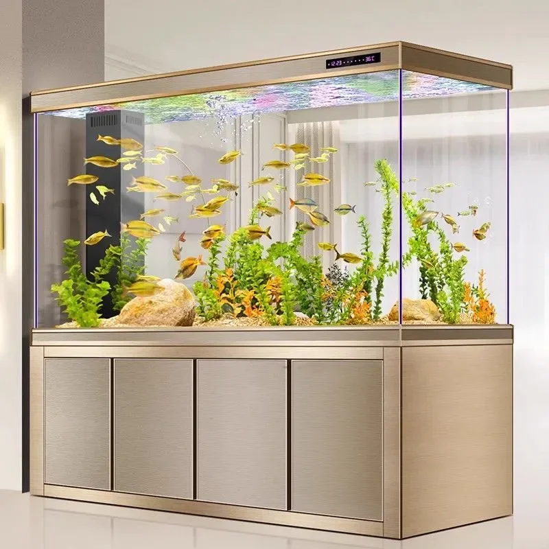 Medium and large living room Home office Ecological water-free fish tank Bottom filter Ultra-white glass
