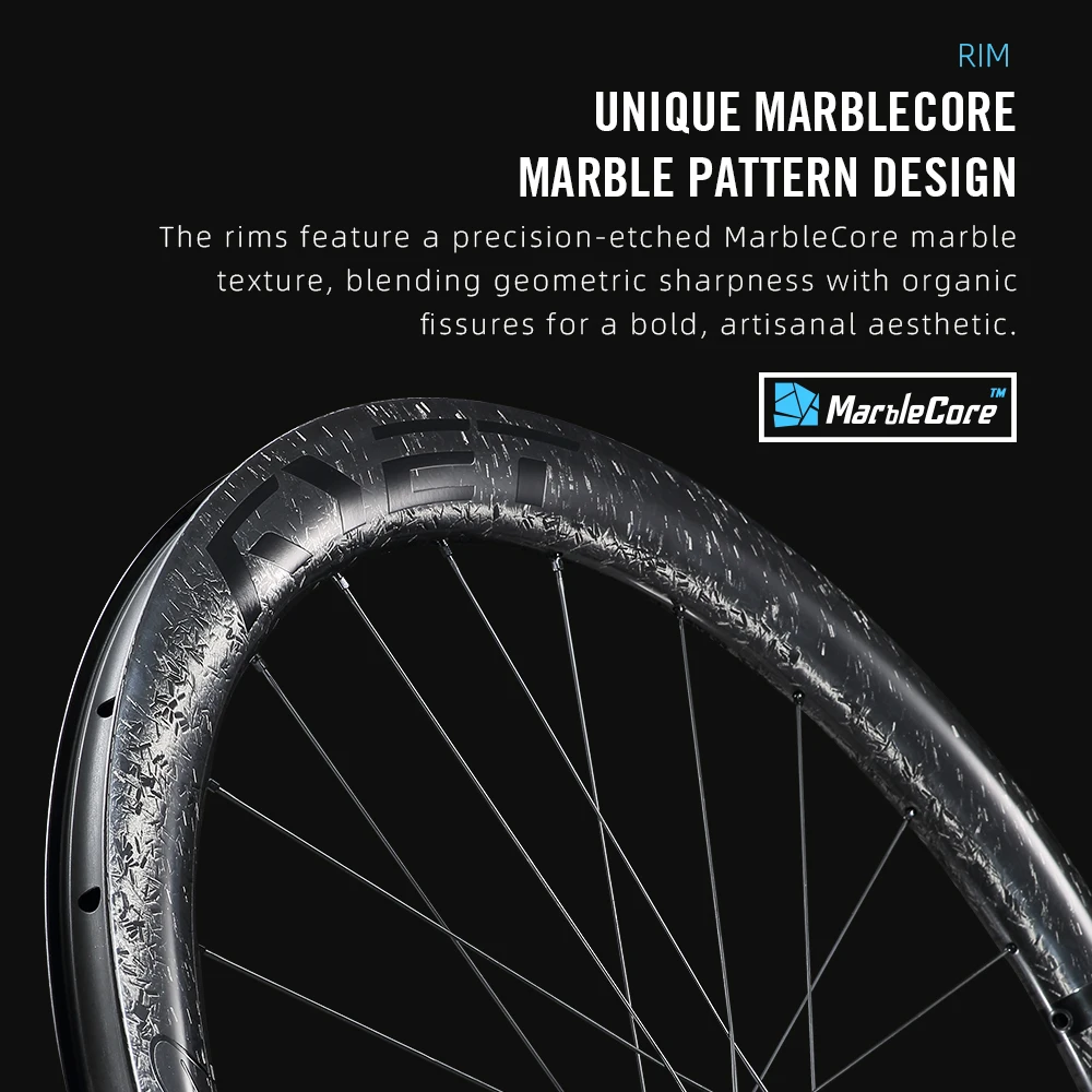 مجموعة عجلات كربون الحصى 1280 جرام من RYET 52T محور سقاطة من السيراميك المتحدث Superlight، قفل مركزي جاهز بدون أنابيب بعرض 32 مم