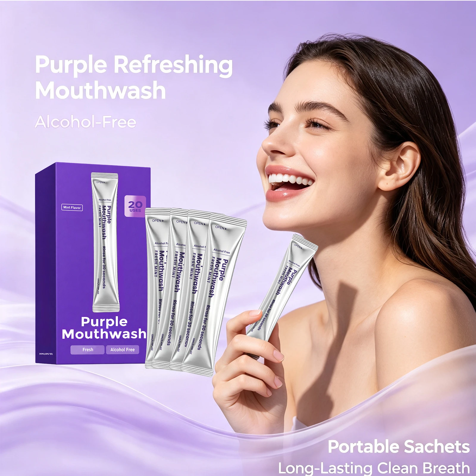 보라색 구강청결제 스트립 알코올 프리, 오래 지속되는 - Whitening Mouthwash 리뷰 및 가격