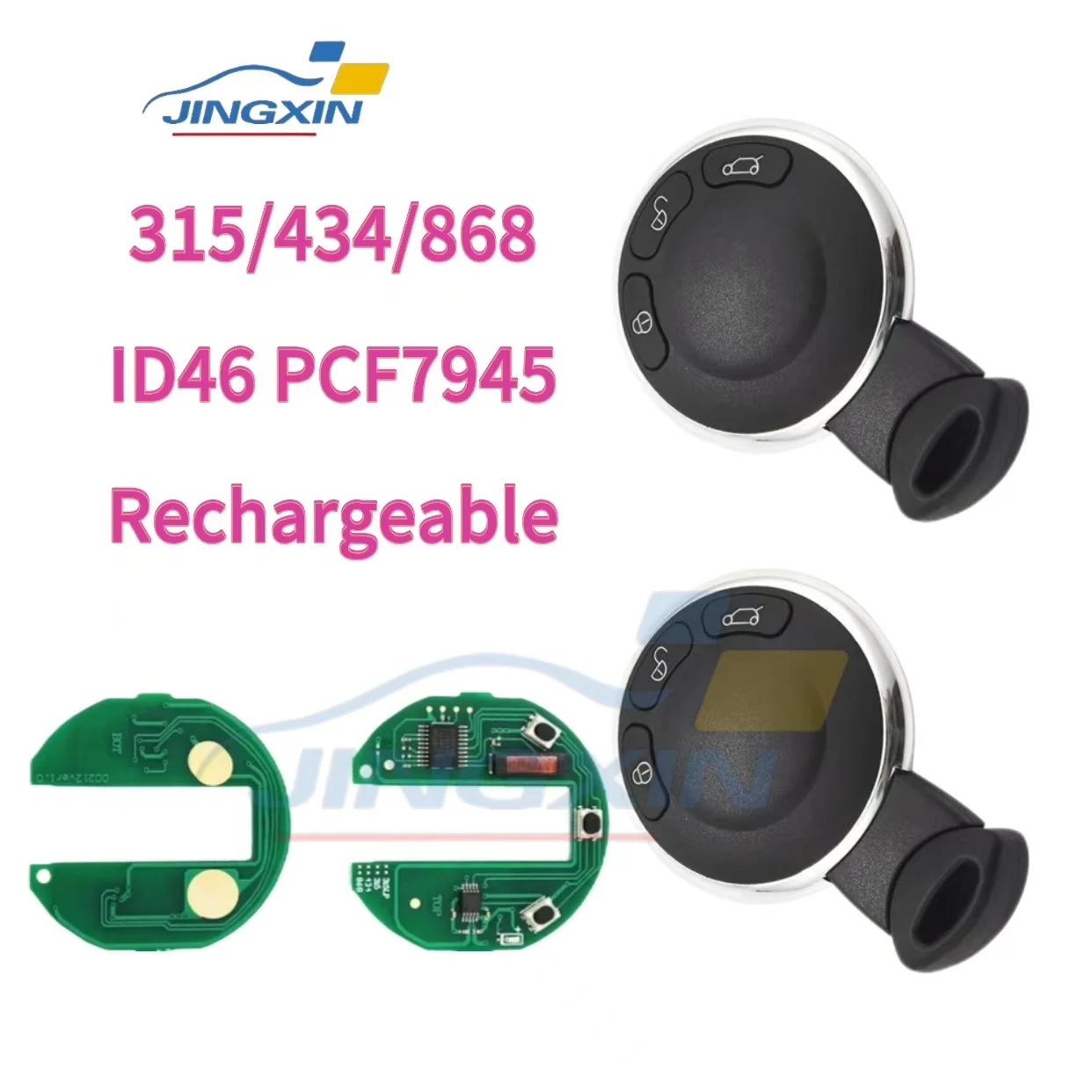 Jingxin Car Remote Control Key For Mini Cooper 315/434/868MHZ CAS System PCF7945 ID46Chip FCC: IYZKEYR5602 Auto Smart Card Key