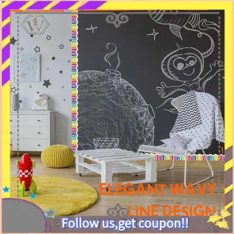 AU33-3 Roll 59Ft Self Adhesive Bulletin Board Borders Scalloped Border Trim With Pencil Patterns For Classroom Office Decor