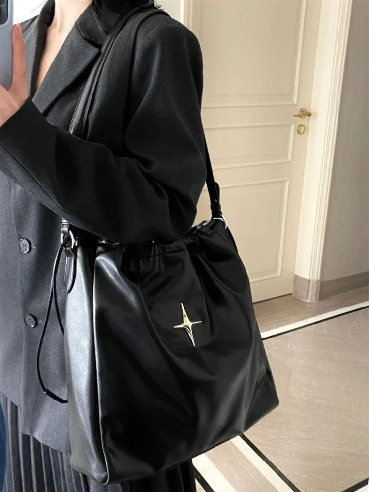 Y2K Korean Simple Style Shoulder Bag Aesthetic Star Girl Tote Bag Casual Women\'s Underarm Messenger Fashion Handbag Goth Purse