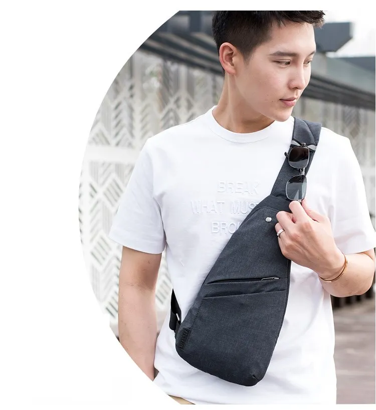 

Anti-theft Chest Bag Male Thin Chest Pack Holster Men Bag Sling Personal Pocket Pauch Purse Man Cross Body Strap Hand Bag