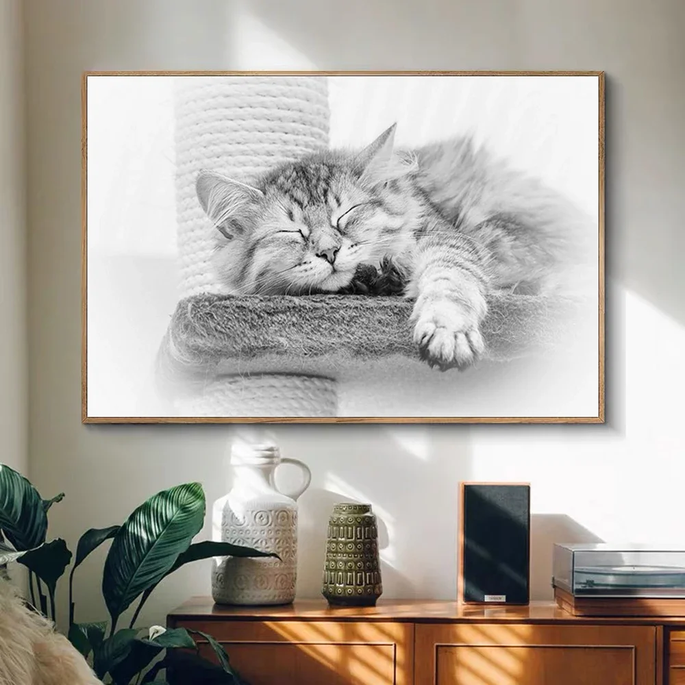 026 Lovely Cat (4) Animal Insect Beast Silk Cloth Wall Poster Art Home Decoration Gift