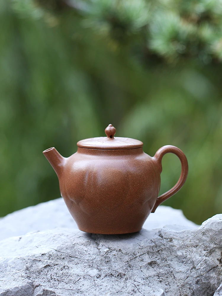 Yi Zisha Teapot, Handmade Tea Set, Single Pot, Original Ore, Slng Mud, Household Tall And Short Lotus