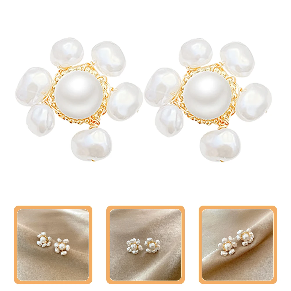 

Flower Shaped Pearl For Women Girls Delicate Imitation Lightweight Party Daily Wear Teen Festival Gift Simulation Pearl