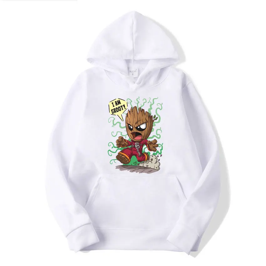 I Am Groot Hoodies Leisure Printed Harajuku Vintage Sweatshirts Hoodie Funny Men Women Tops Outerwears Blouse Streetwear Hoodies