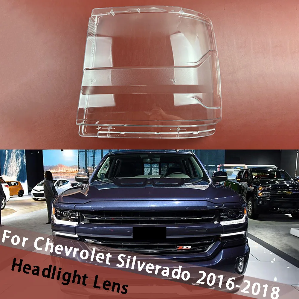 

For Chevrolet Silverado 2016 2017 2018 Headlight Cover Transparent Headlamp Lamp Shell Replace Original Lampshade Plexiglass