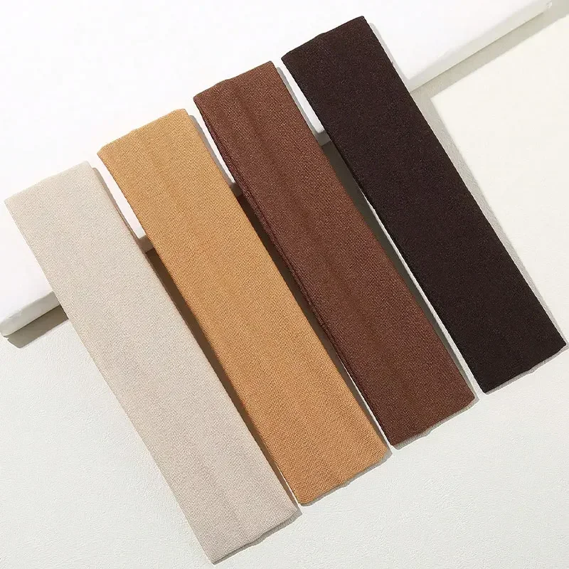4PCS Solid Color Elastic Sports Headbands for Yoga