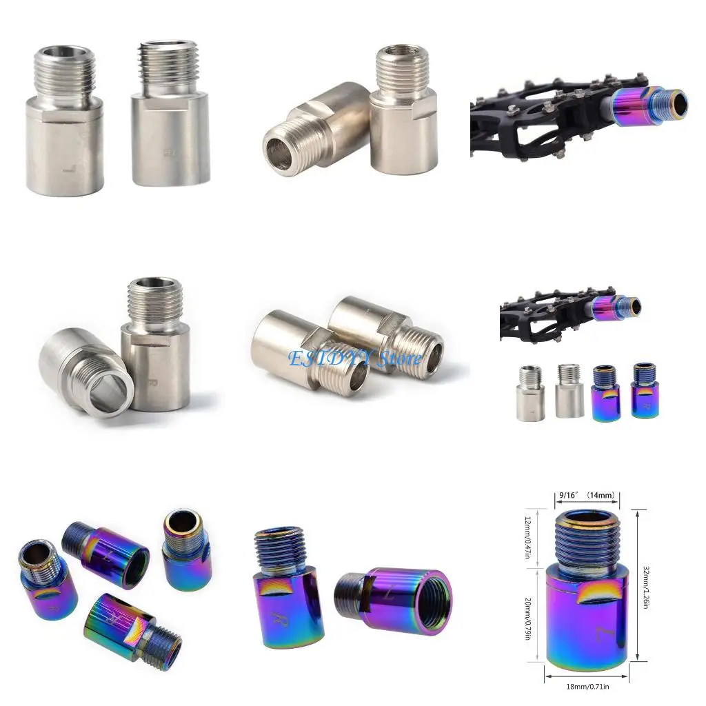 

G6DE 1 Pair Steel Bike Pedal Extenders Bicycles Pedal Extension Bolts Spacers Mountain Road Bike Pedal Crank Accessories