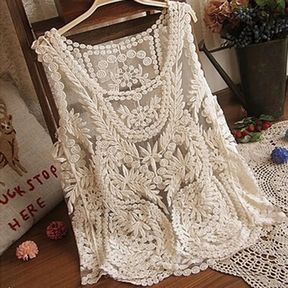 2023 Women's Sleeveless Lace Tank Top Sexy Embroidery Hollow-out Floral Crochet Shirt Crochet T-Shirts For Women Lace Tee Shirt