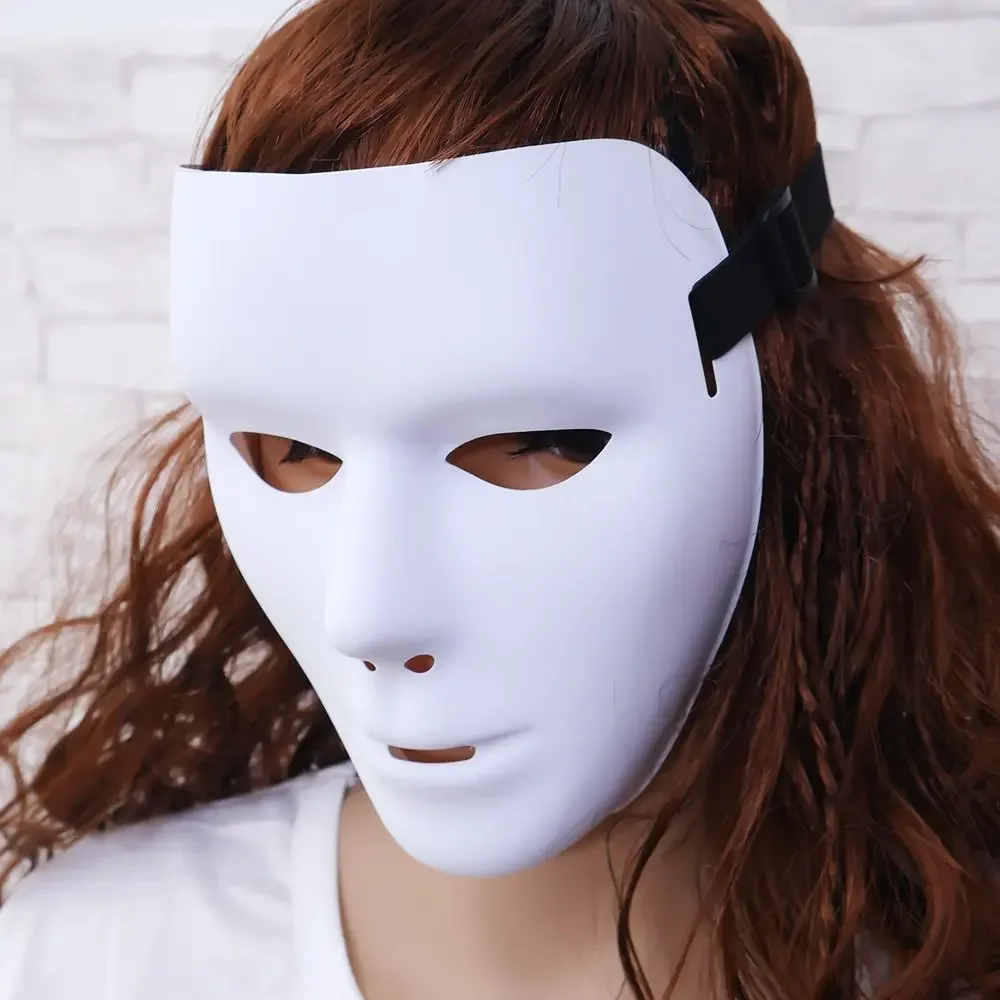 Novo branco máscara facial completa legal piloto hip-hop fantasma assustador festa de dança performances suprimentos cosplay traje acessórios de festa