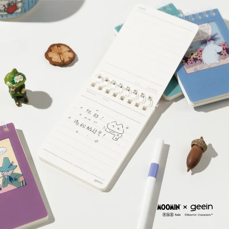 60Pcs Moomin Portable Notepad Little My Snufkin Anime Action Figure Anime Desktop Decoration Products Student Stationery Gifts
