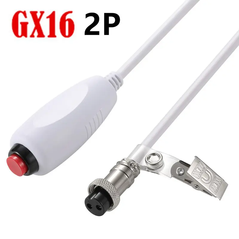 GX16 2P 4P Female Single Button Nurse Call Line Call Button Switch Line Emergency Call Button Line With Bed Sheet Clip 3m