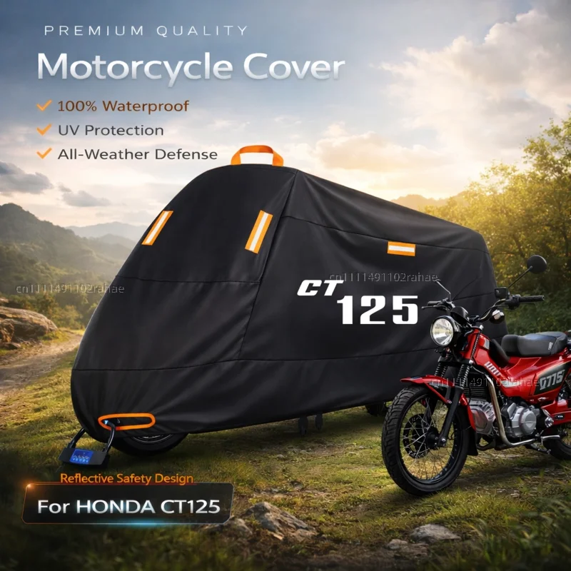 

For HONDA CT125 125 Outdoor Motorcycle Cover Waterproof Heavy Duty Polyester Tarpaulin UV Protective Rain Dust Sun Scooter Cover