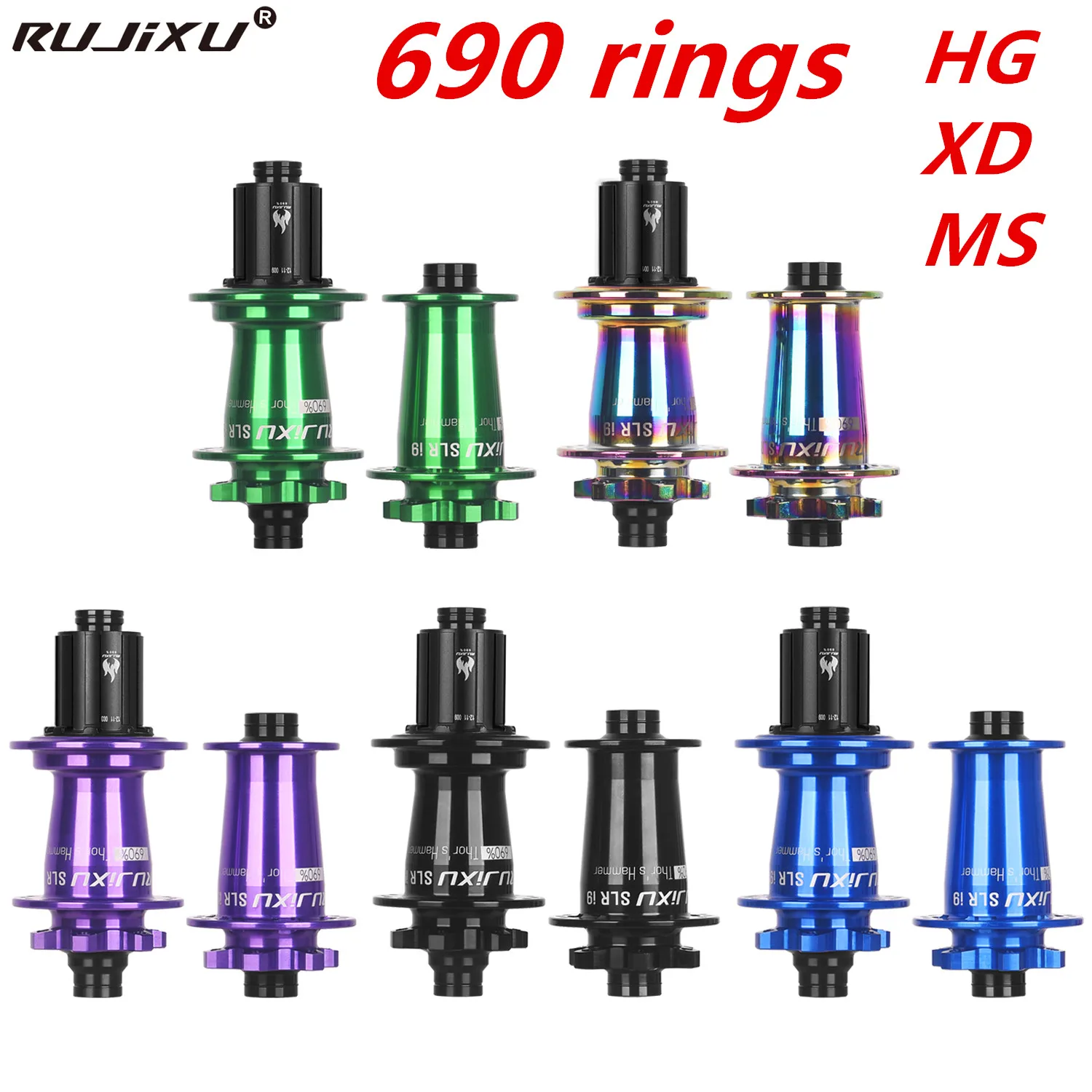 690 rings  RUJIXU SLR i9 32H Bicycle Hub Sealed Bearing 6-bolt Disc Brake J-Bend BOOST MTB Hub HG XD MS 148*12 110*15