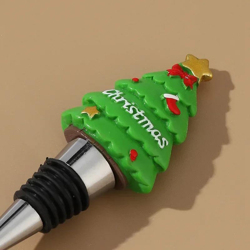 1pc Wine Bottle Stopper Decorative Christmas Tree Stopper Christmas Party Gift Bar Bottle Sealed Fresh Keeping Champagne Stopper