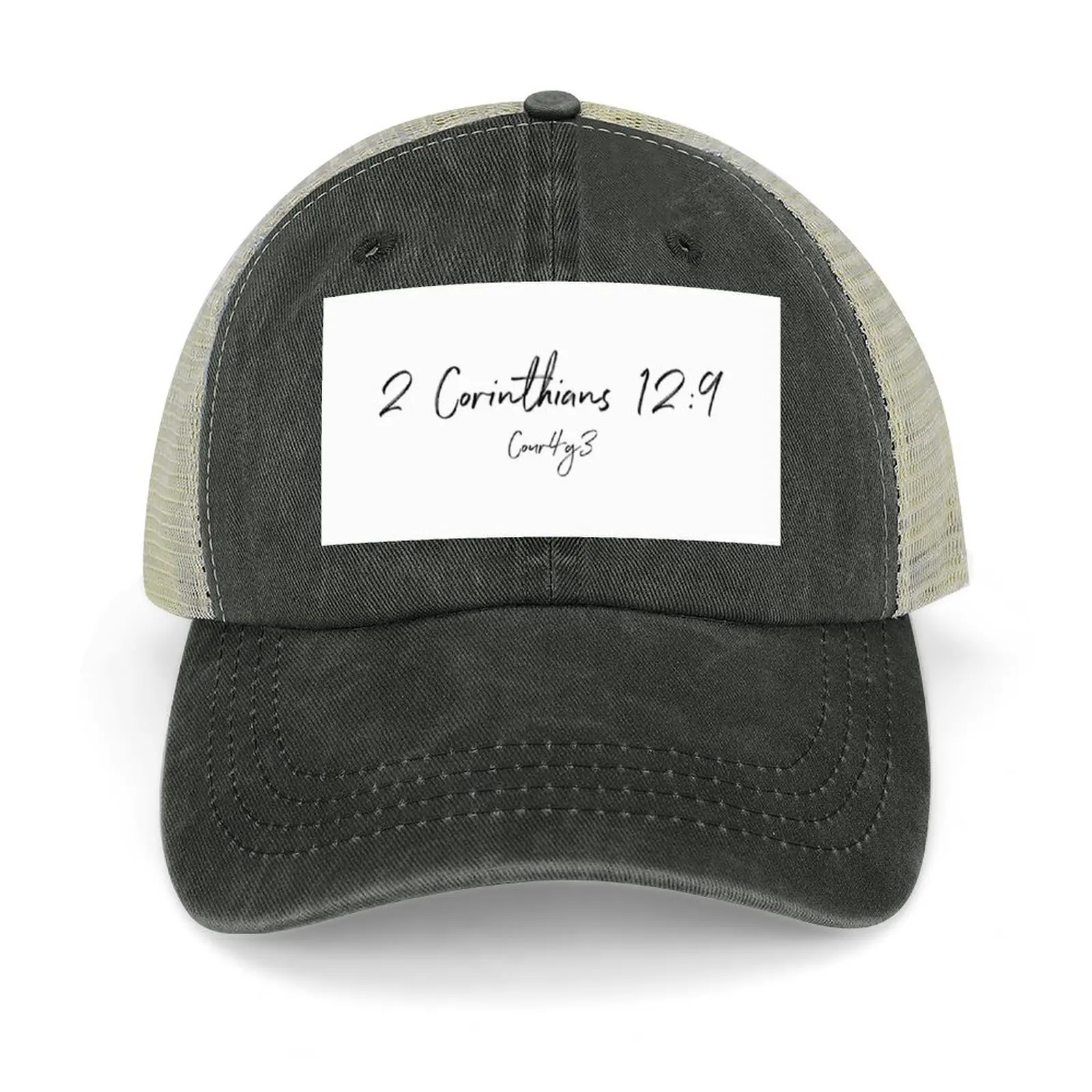 

2 Cor. 12:9 Cour4g3 Merch Baseball Cap tea Hat Fashion Beach Hat Man For The Sun sun hat Baseball Men Women's