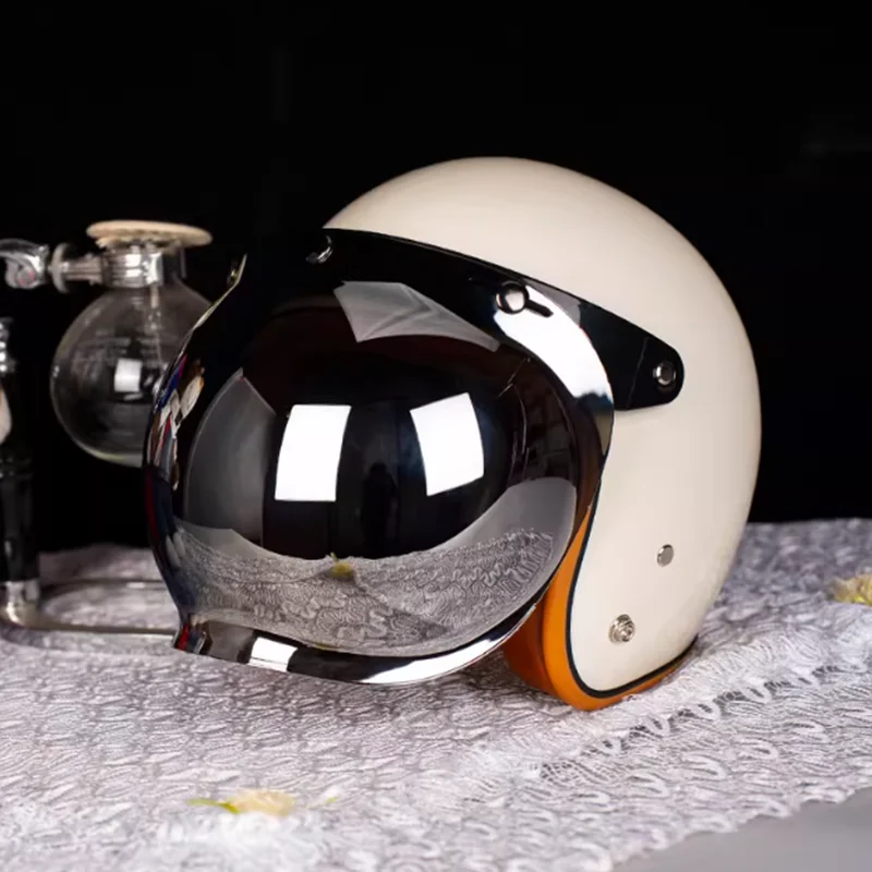 

Minimalist White 3/4 Motorcycle Helmet DOT Certified for Both Men and Women Lightweight Helmet Comfortable for Daily Commuting