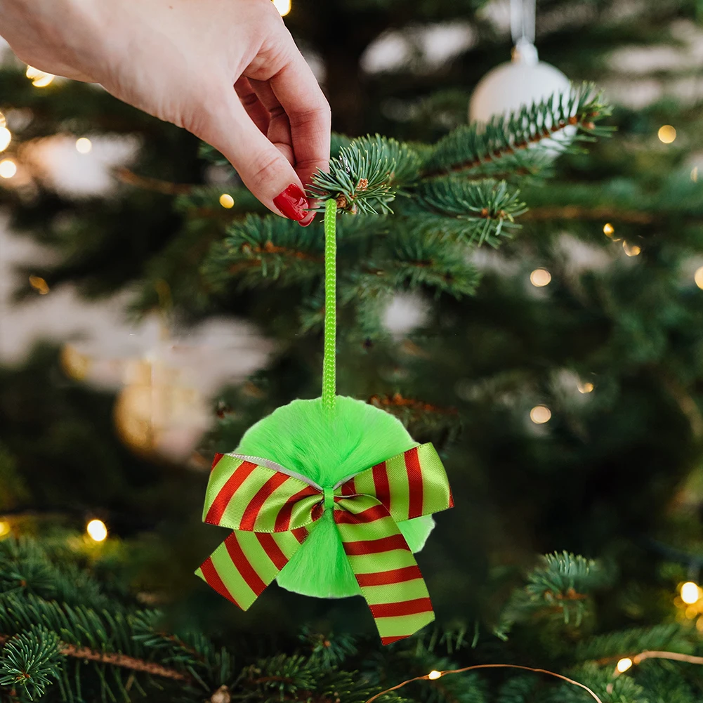 

Christmas Tree Ornament Cute Plush Ball Charm 6cm Holiday Atmosphere Decoration Pendants Fireplace Home Hanging Decor