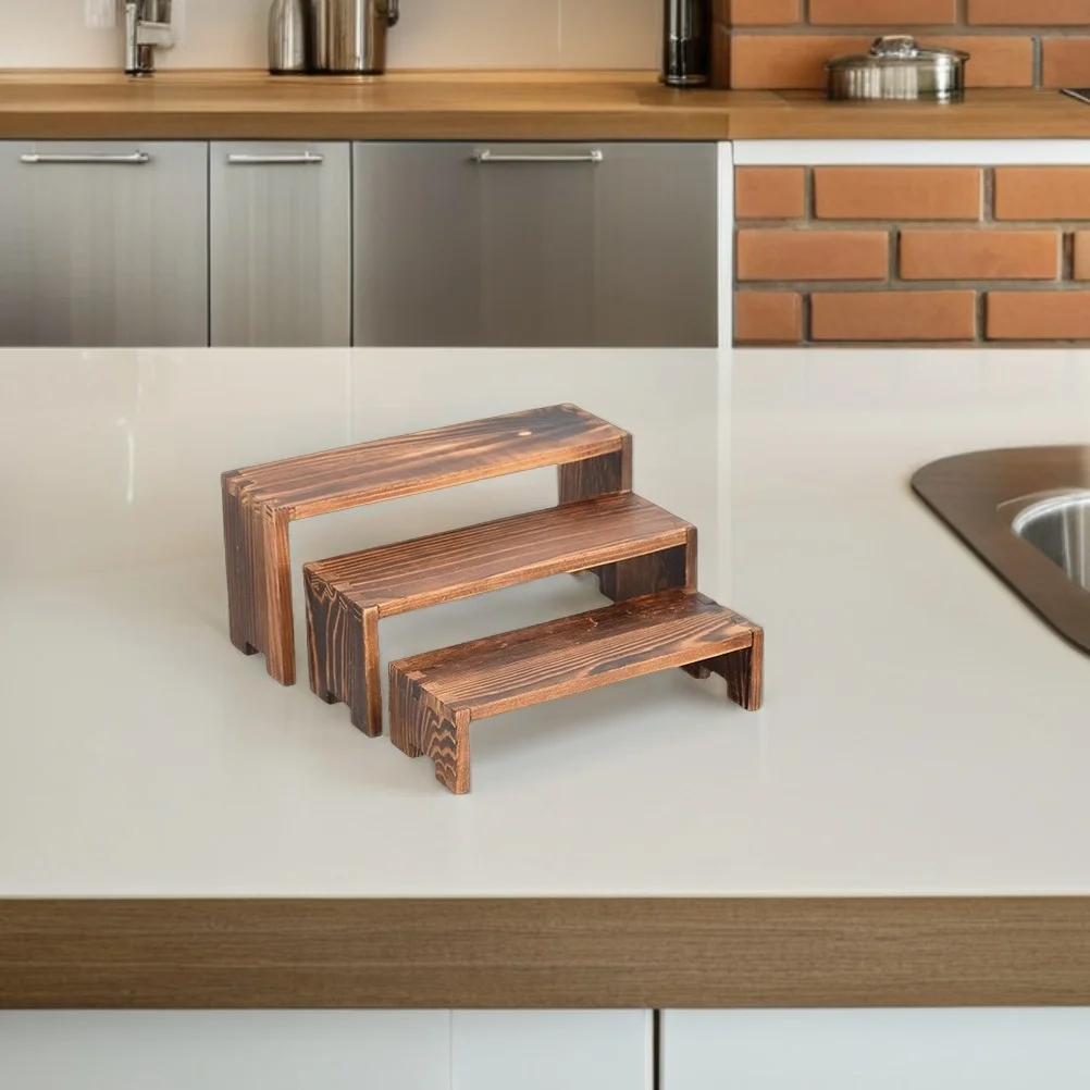

2 set Wooden 3-Tier Display Stand For Kitchen Living Room Desktop Organizer Multi-Function Tiered Shelf For Dessert Cake Cupcake