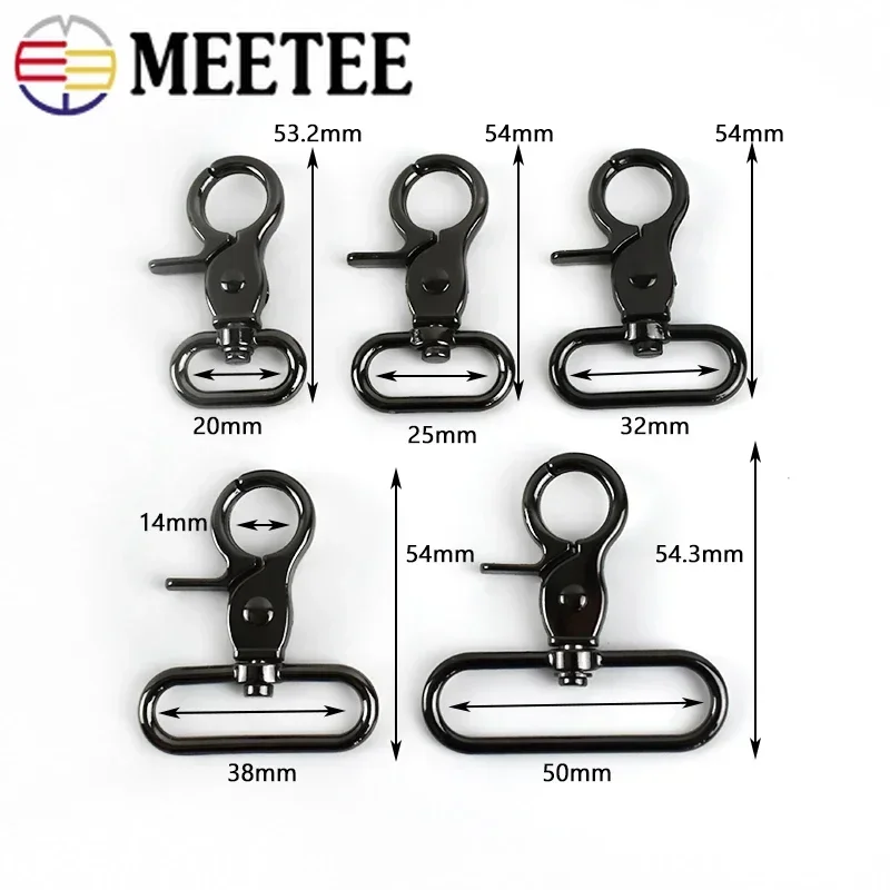 4/10Pcs Metal Lobster Buckle 20-50mm Carabiner Swivel Trigger Hook Bag Strap Dog Collar Connector Clasp DIY Sewing Accessories