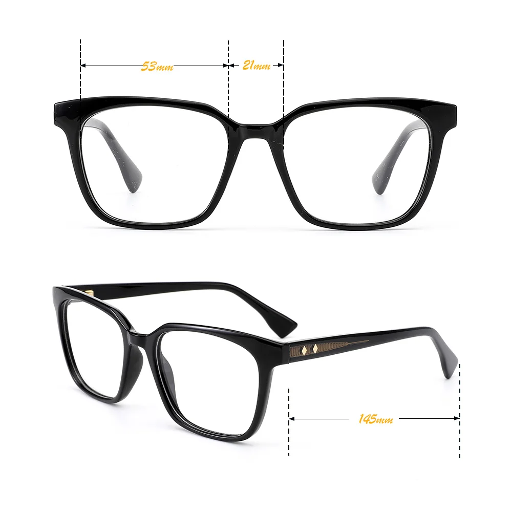 Monturas de gafas de estilo de diseñador de acetato para hombres y mujeres, aspecto con borde de cuerno, prescripción de moda de lujo lista