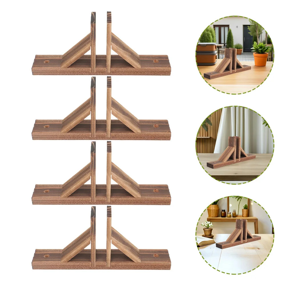 

4pcs Wood Fence Base Kit Durable Garden Fence Holder Yard Stand Support Lawn Picket Bases Small Privacy Feet Accessories
