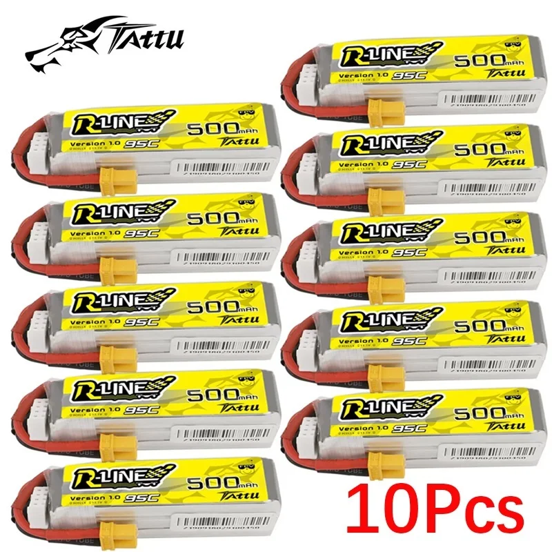 Tattu-rcヘリコプター、クワッドコプター、fpvレーシングドローン部品、11.1v、95c、500mah、11.1v、xt30、ホットtatu用のクリップバッテリー