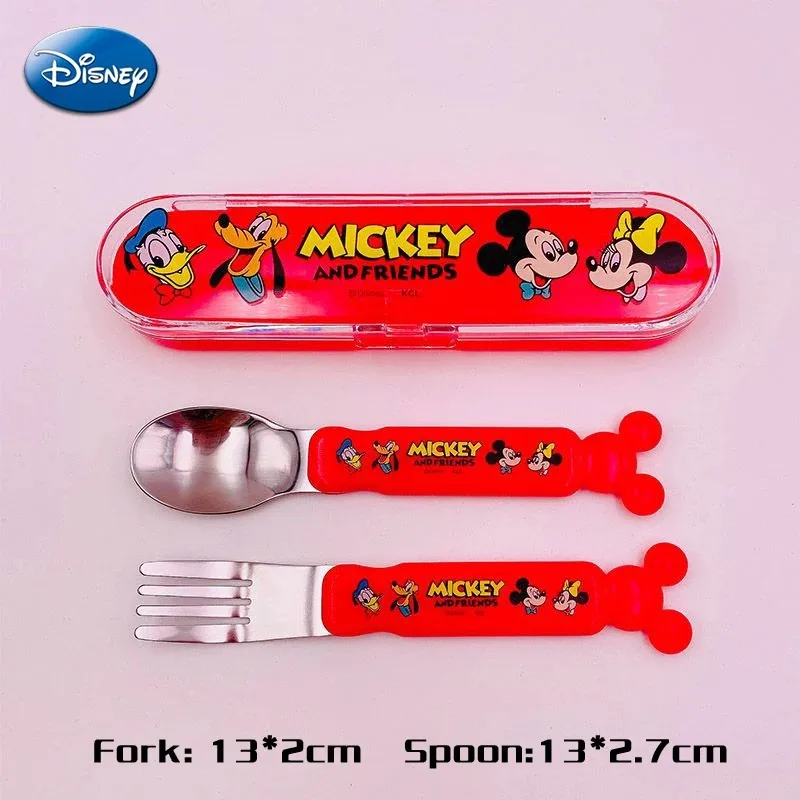 Disney Mickey Minnie Fork Spoon Tableware Cartoon Kawaii Donald Toy Story Kids Home School Lunch Stainless Steel Fork Spoon Sets view 3