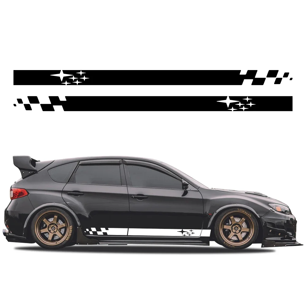 2pcs/lot Car Door Side Stripes Skirt Sticker Decal For Subaru Impreza WRX STI GDB GVB 2018 2009 2008 2014 2002 2015 Accessories