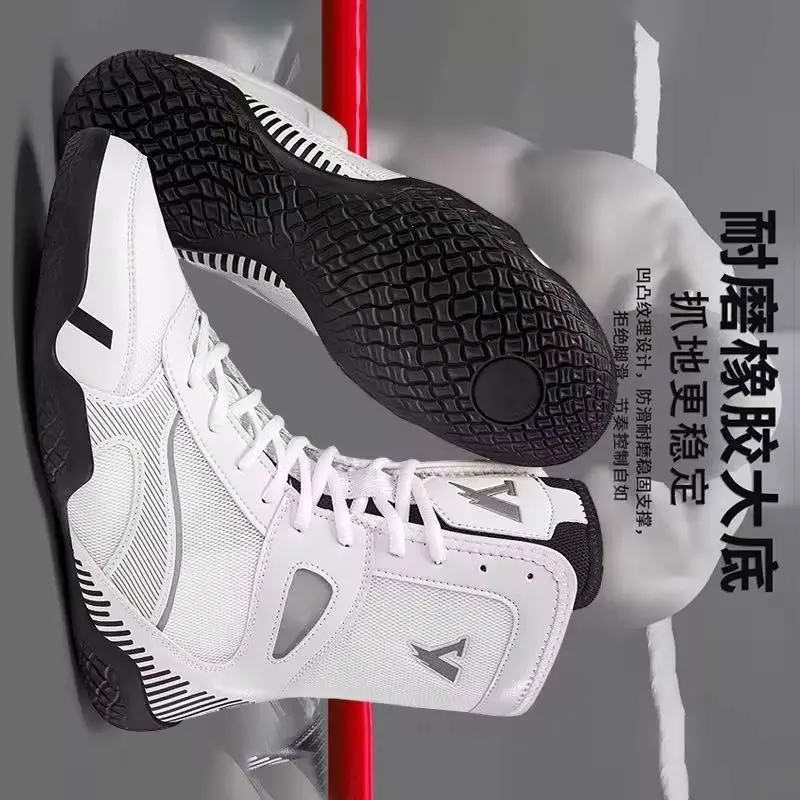 Popular Anti Slip and Breathable Men's and Women's Wrestling Shoes Shock Absorption Plus Size Men's Sanda Combat Shoes