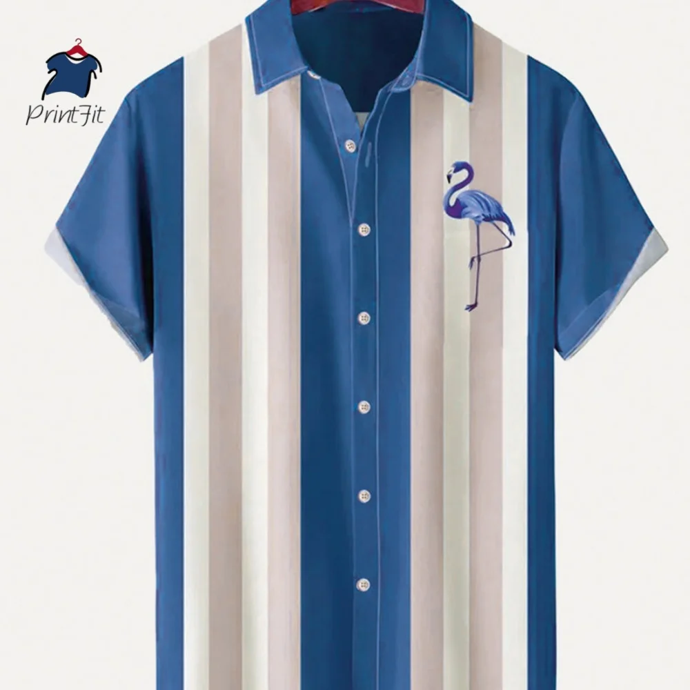 New Men's Shirt Summer Bowling Style Hawaiian Short Sleeve Shirt Daily Street Wear Comfortable Soft Top Fashion Button Desi