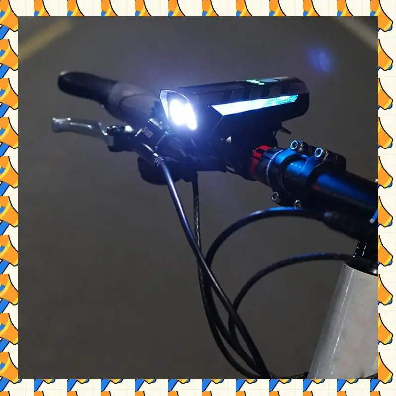 ABYB 2X Solar Road Bike Frontlamp USB Rechargeable Cycling Lantern Power Display High  Bicycle Flashlight B