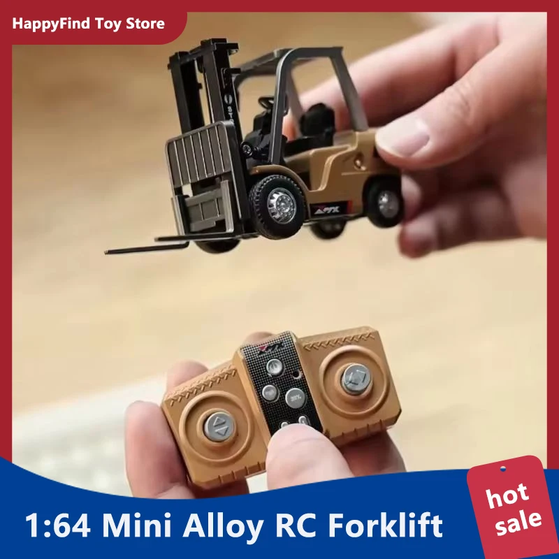 Nuovo 1/64 Carrello elevatore in lega telecomandato Veicolo di ingegneria Giocattoli da tavolo Collezione di modelli Regalo per ragazzi