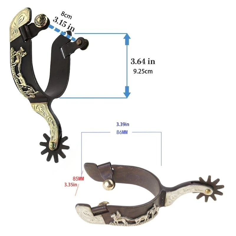 웨스턴 카우보이 스퍼, 로웰 마일드 스틸 말 부츠 스퍼 장식, 남성용 로핑 스퍼, 승마 액세서리