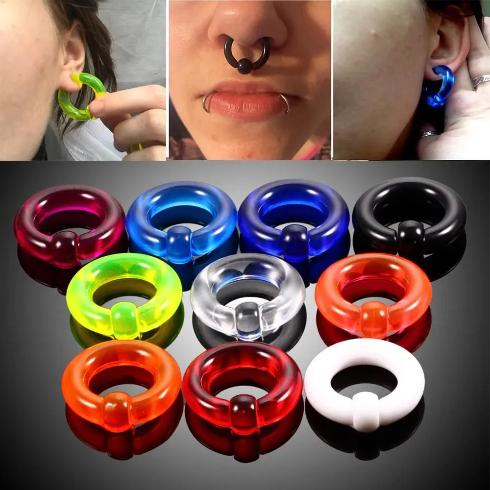 1PC Captive Bead Acrylic Ear Plug Tunnel 2-8mm Multiple Color Large Size Gauges Ear Stretchers Ears Expandar Piercing Jewelry