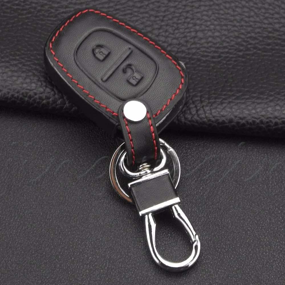 2 Button Leather Key Cover Fit For Opel Vanxhall Vivaro Movano Renault Master Trafic Kangoo Nissan Primastar Remote Case Fob