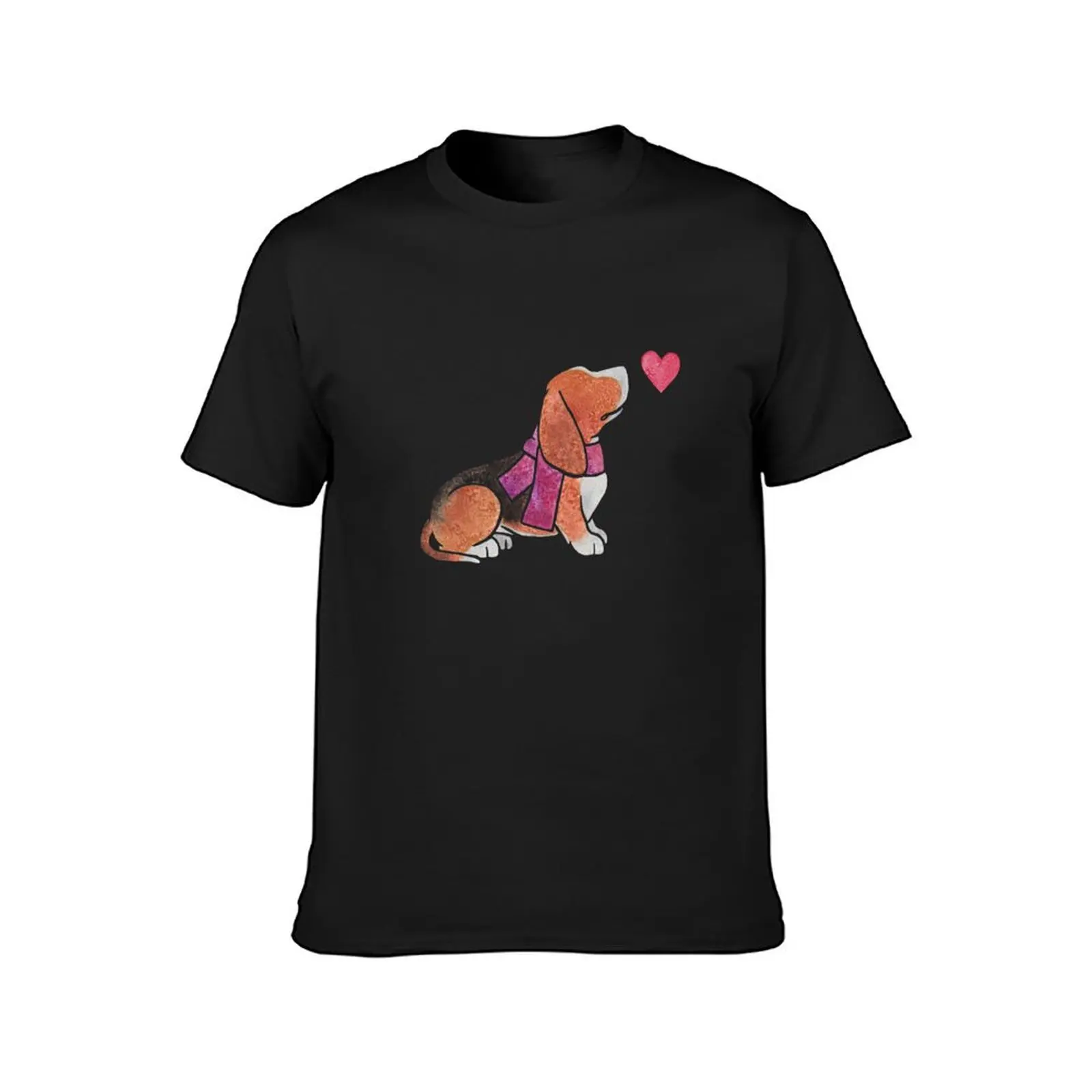 Watercolour Basset Hound T-shirt sports fans shirts graphic tees Men's t-shirts