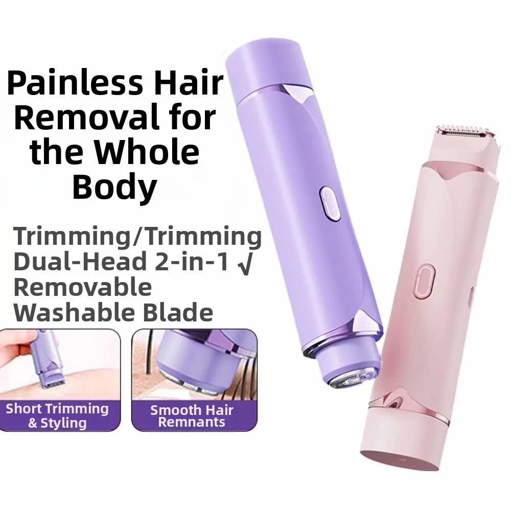 Double beard grooming Head Multi-function Epilator USB Rechargeable Painless Women Hair Remover Gentle Mini Size Electric Shaver