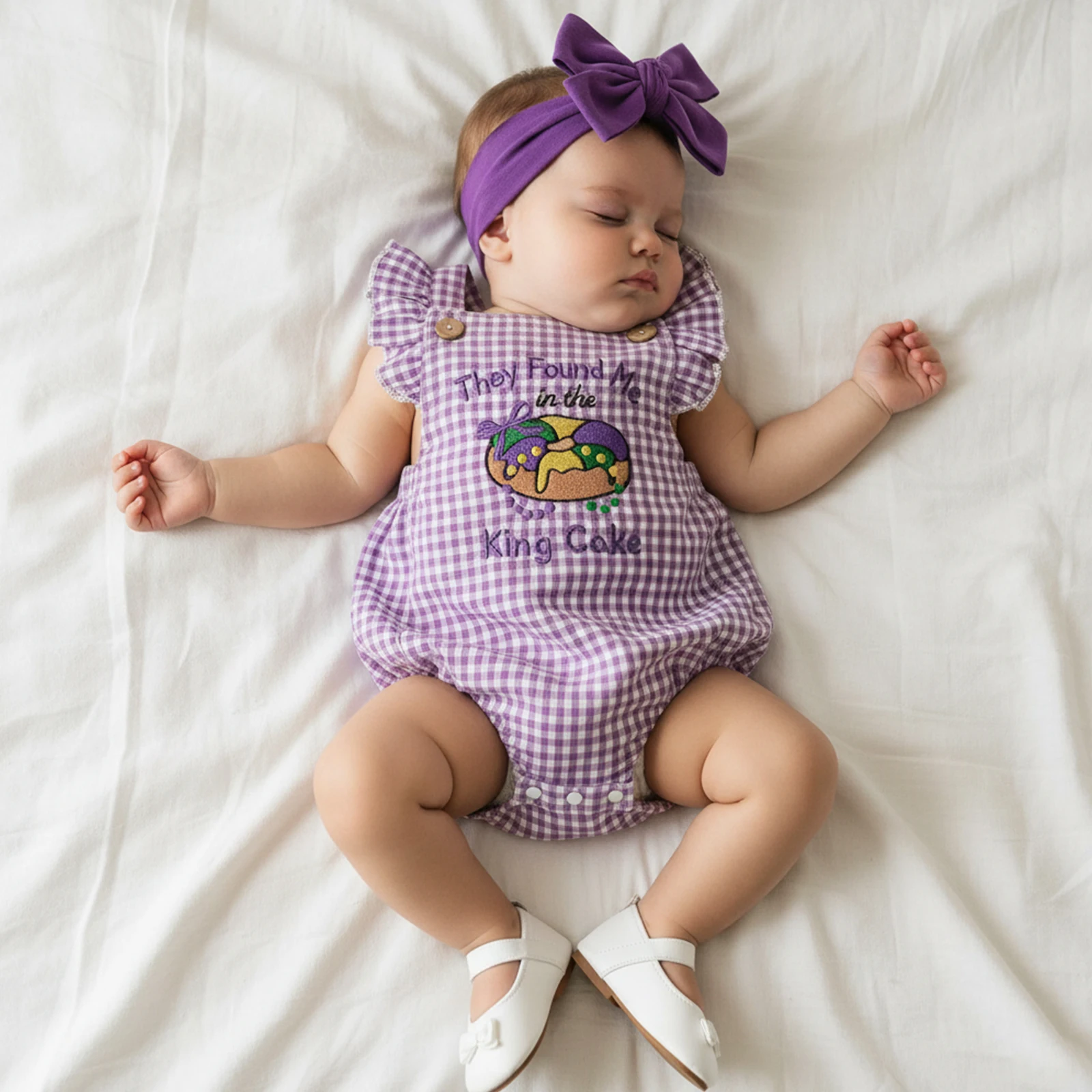 Carnival Baby Girls 2 Piece Bodysuits Outfits Sleeveless Square Collar Letter Embroidery Plaid Jumpsuit with Headband