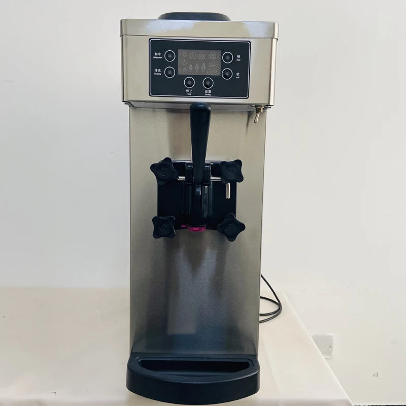 Intelligente verkoop Roestvrij staal Soft Ice Cream Maker Machine Enkele kop ijsmachine Volautomatische Sweet Cone Vending