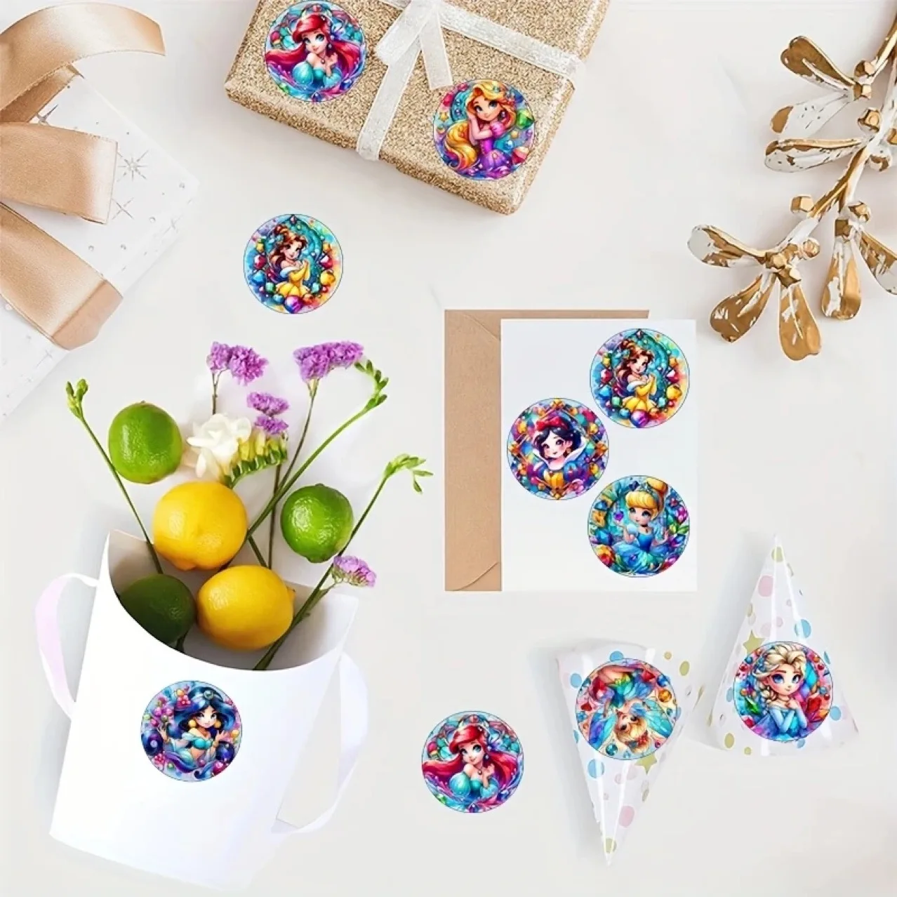 500 قطعة ملصقات أميرات ديزني أنيمي الكرتون لطيف الشارات لعبة القرطاسية الغيتار الهاتف دراجة محمول الأمتعة سيارة الكتابة على الجدران الفتيات #3