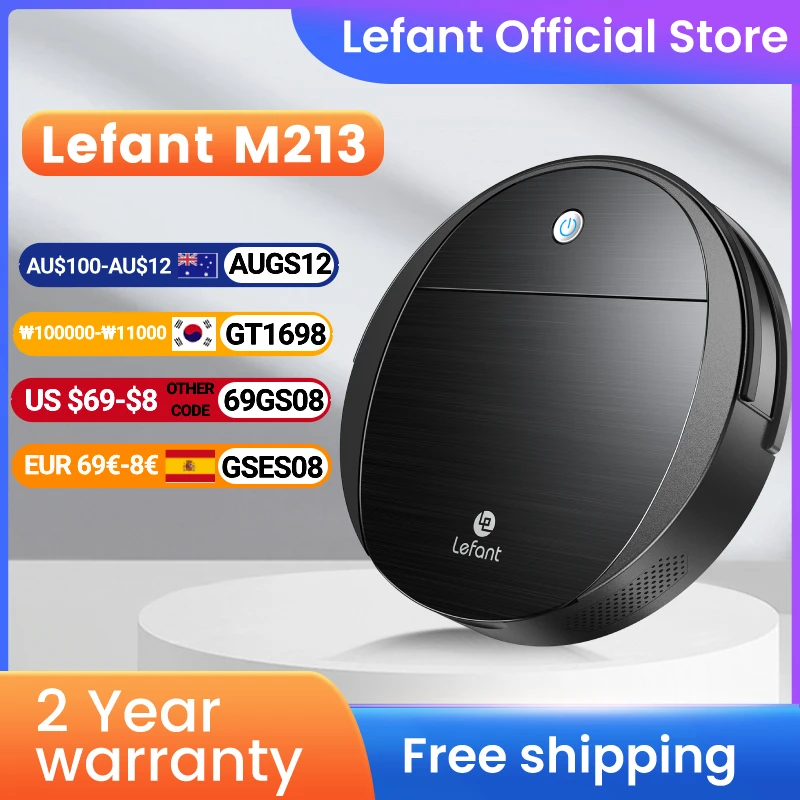 Lefant M213 2-in-1 Small Robot Vacuum Cleaner and Mop For Pet Hair Carpets Hard Floors