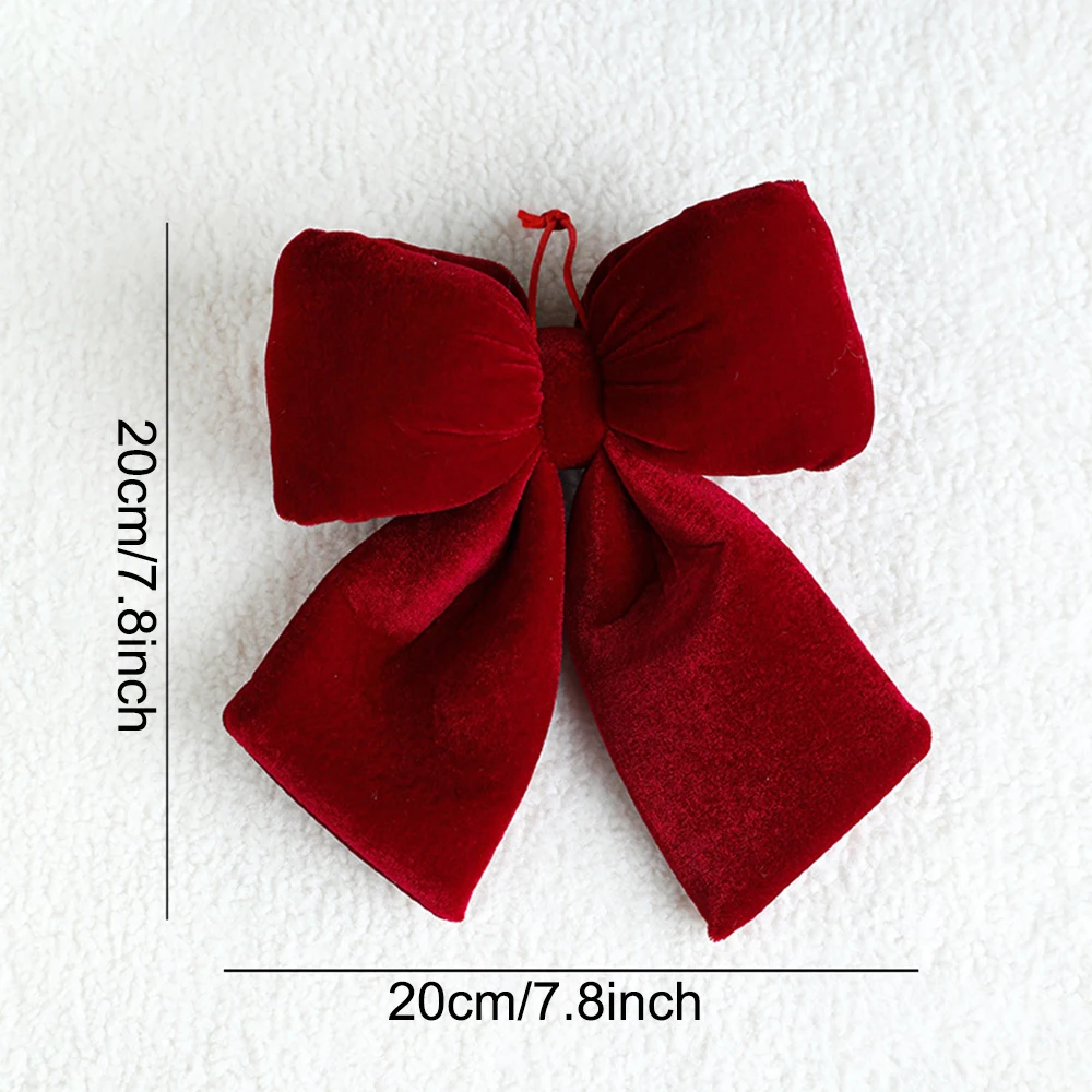 Weihnachten rote Samtschleifen Weihnachtsbaum Ornamente für Weihnachten Home Dekorationen Kranz Treppen Geländer Dekore Neujahr Geschenkzubehör – Detail 11