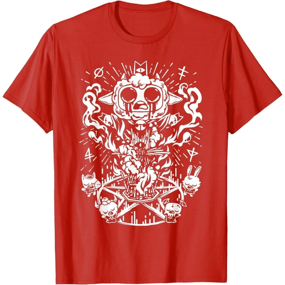 Cult The Lamb Creative Design T-Shirt Game Enthusiast Men Women Universal Fashion Casual Crewneck Shirt Summer Daily Cotton Tee view 2