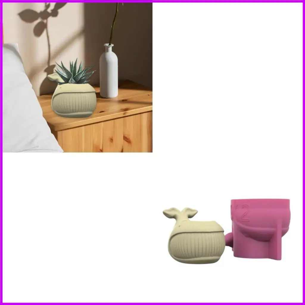 

Whale Flower Pots Silicone Mold Cement Plaster Craft Home Decoration
