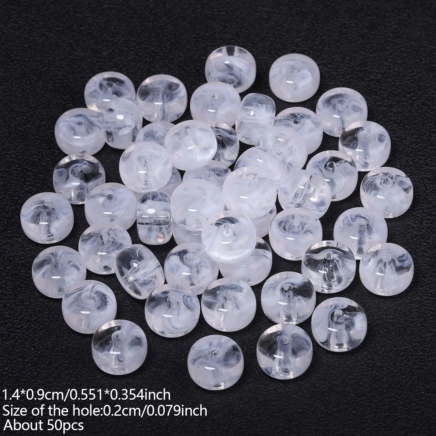 Farbige Acryl-Flachperlen 9x14mm Lose Spacer-Rondelle-Perlen für DIY-Ohrringe, Armbänder, Halsketten und Schmuckherstellung Zubehör – Detail 7