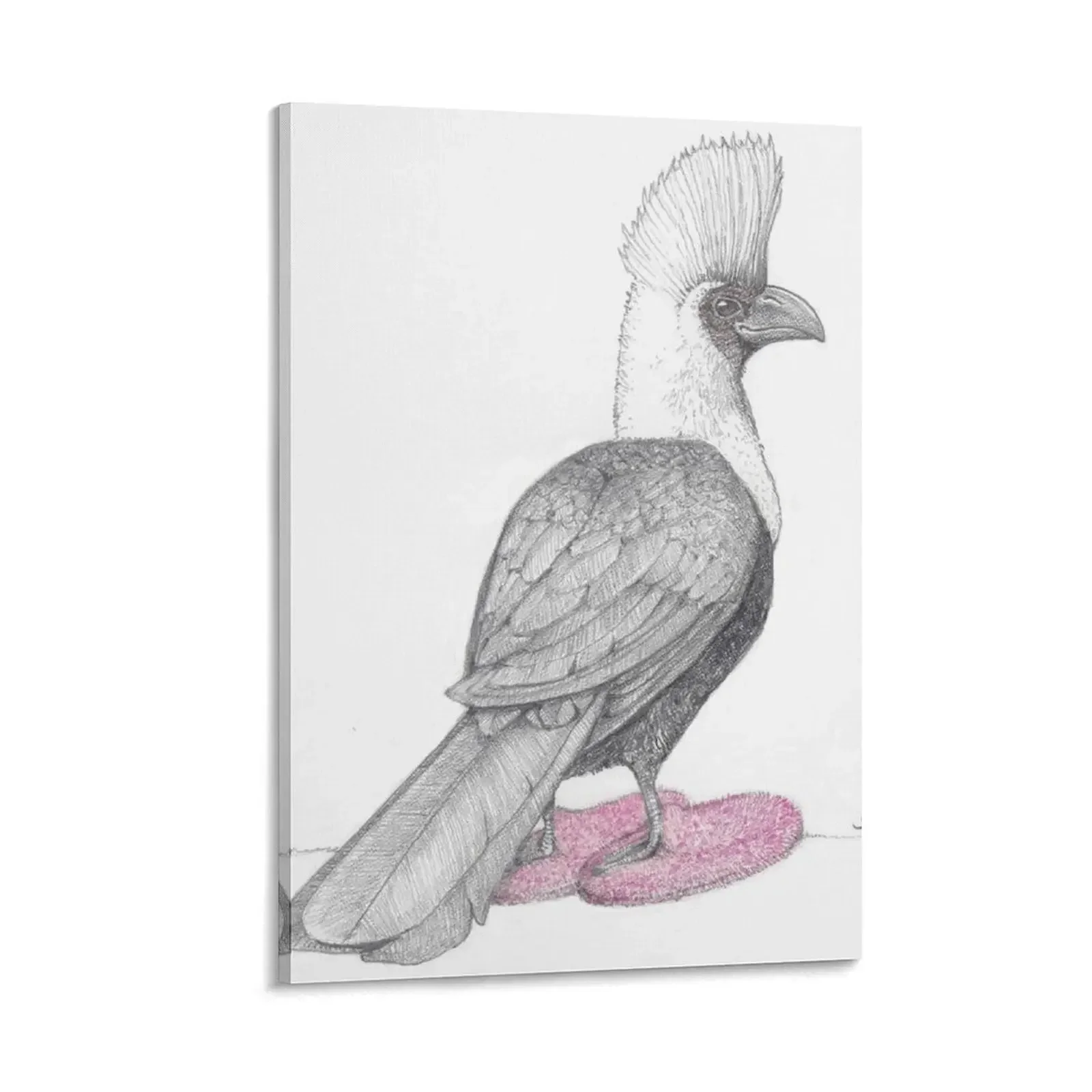 

Go away bird in pink fuzzy slippers Canvas Painting room decorations for men bedrooms decor cute room decor